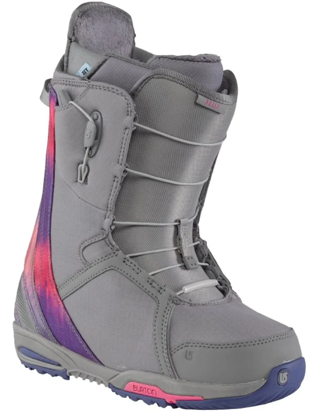 NEW $399 Burton Felix Snowboard Boots! Size 7 Euro 38  Gray & Pink  Speed Lacing